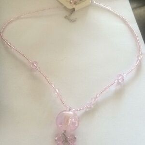 Brand new pink necklace and earring set